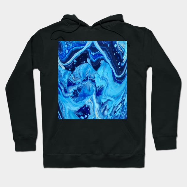 Freezer Burn - Abstract Acrylic Pour Painting Hoodie by dnacademic